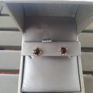 Levian chocolate diamond rose gold stud earrings